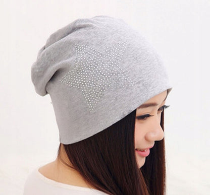 Gorro de mujer con circonitas – gris
