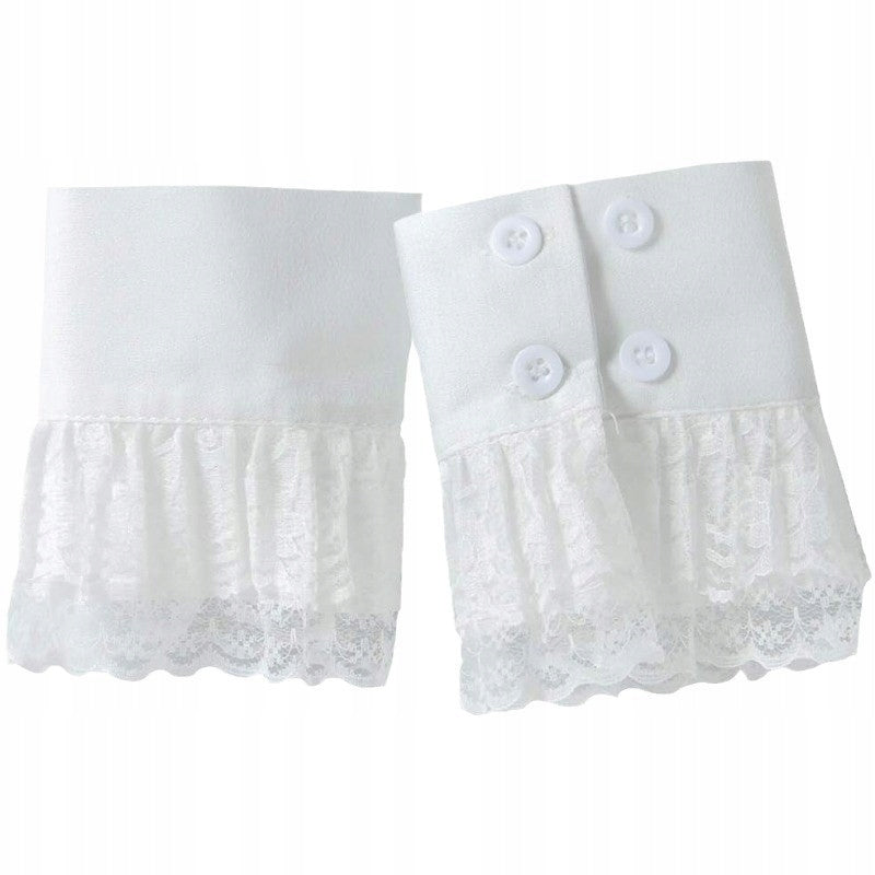Elegant White Detachable Cuffs — Decorative Wrist Accessories