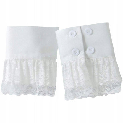 Elegant White Detachable Cuffs — Decorative Wrist Accessories