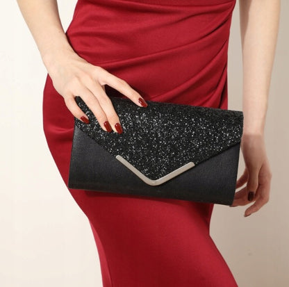 Glitzer-Clutch – schwarz