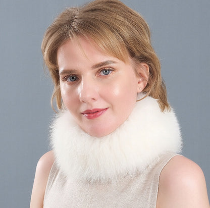 Women's Faux-Fur Scarf 50 × 10 cm – White