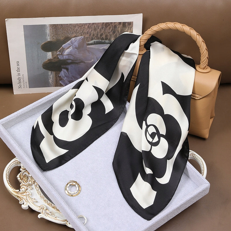 Women's Printed Silky Square Scarf — Gift Idea, 70×70 cm