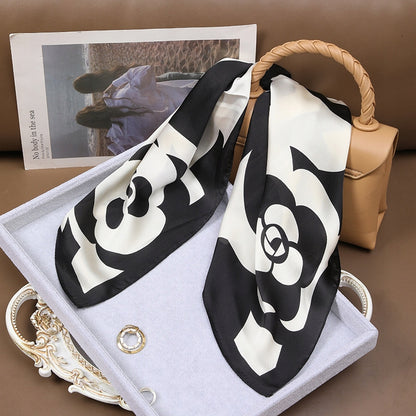 Women's Printed Silky Square Scarf — Gift Idea, 70×70 cm