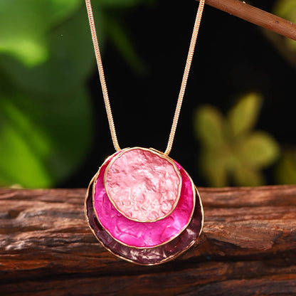 Elegant Necklace and Earrings Set — Gold-Tone and Pink Fashion Jewellery