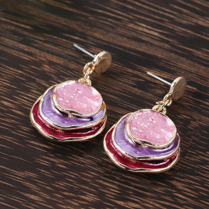 Elegant Necklace and Earrings Set — Gold-Tone and Pink Fashion Jewellery