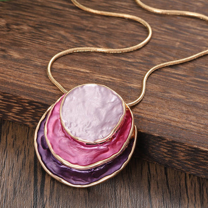 Elegant Necklace and Earrings Set — Gold-Tone and Pink Fashion Jewellery