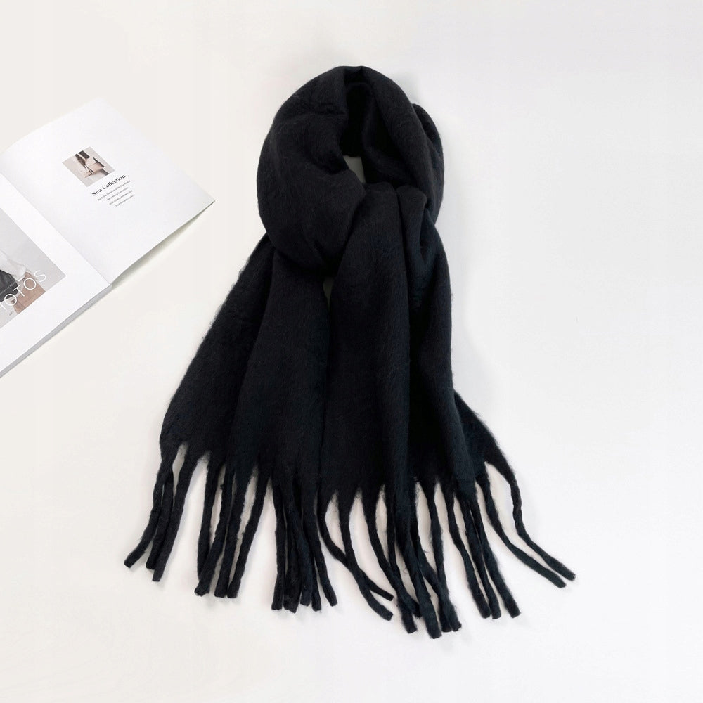 Damen-Winterschal 200 × 40 cm – schwarz