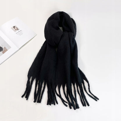Damen-Winterschal 200 × 40 cm – schwarz