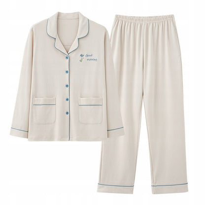 Women's Button-Front Pyjamas — Plain Cream