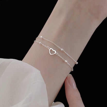 Silberarmband 925 mit Herzmotiv – silberfarben