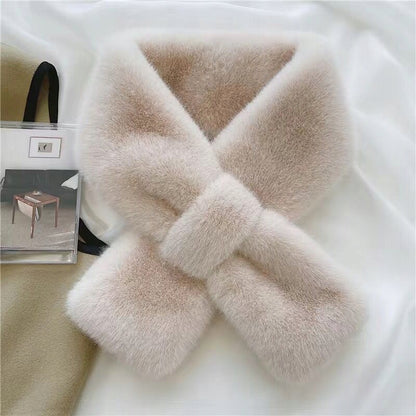 Women's Faux-Fur Scarf 80 × 13 cm – Beige