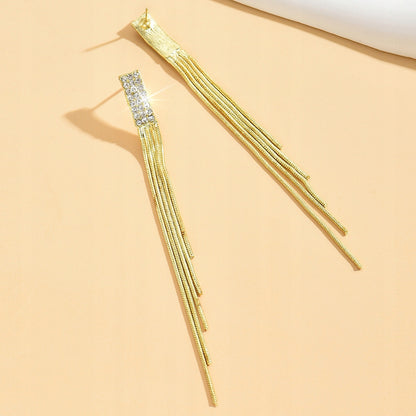 Drop Earrings with Rhinestones – Silver-Tone & Gold-Tone