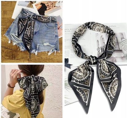 Foulard effet soie pour femme 13 × 147 cm