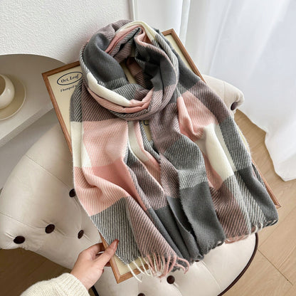 Écharpe d’hiver pour femme 200 × 66 cm – multicolore