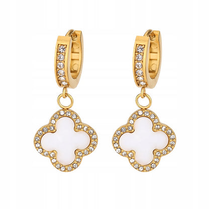 Women's Earrings with Rhinestones – White