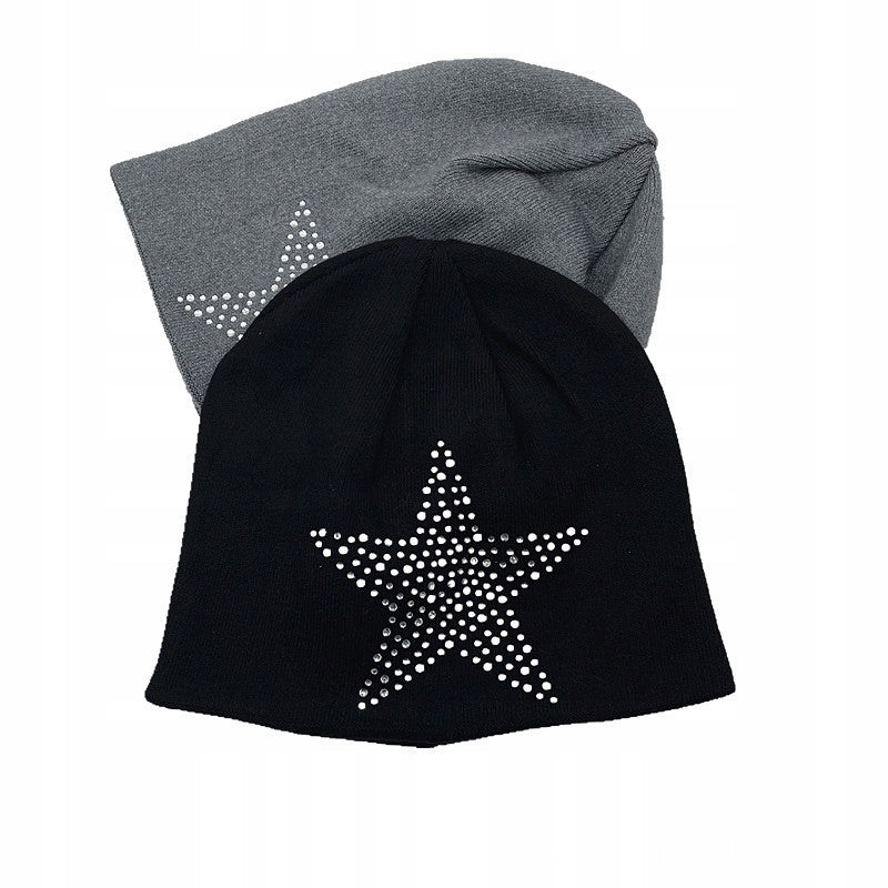 Women's Beanie with Rhinestones – Black