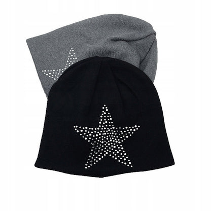 Women's Beanie with Rhinestones – Black