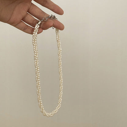 Glass Bead Necklace – White