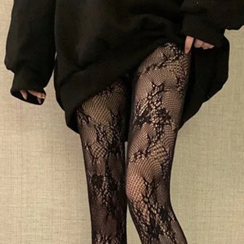 Collants en dentelle pour femme – noir