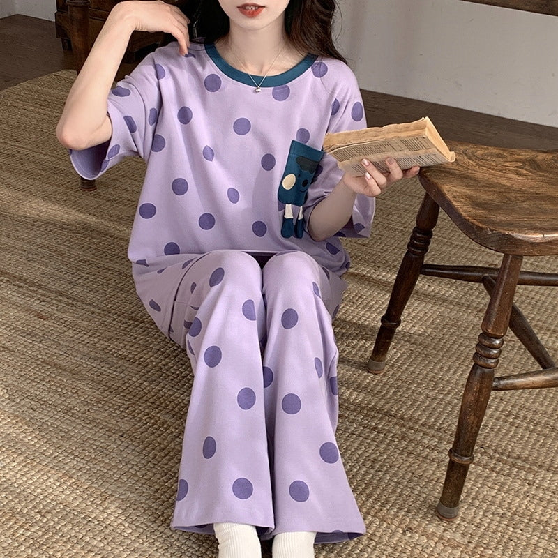 Women's Pyjamas — Purple Polka Dots