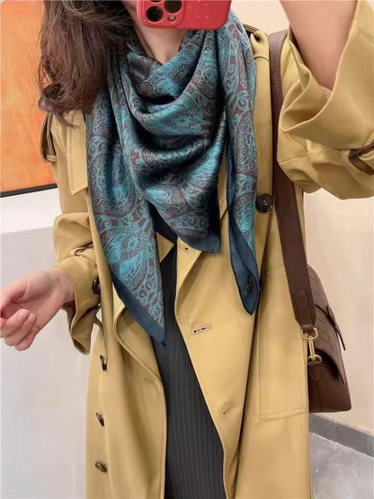 Silk-Effect Scarf 180 × 90 cm – Teal