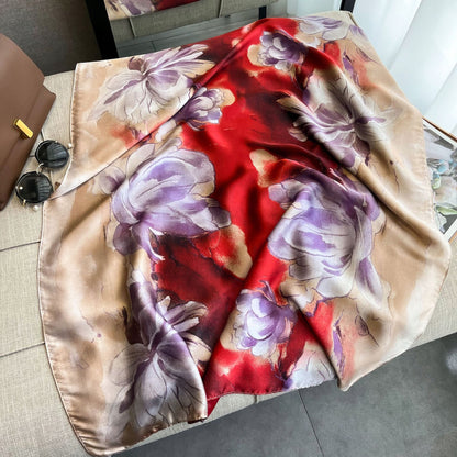 Pañuelo grande de mujer de imitación de seda 180 × 90 cm