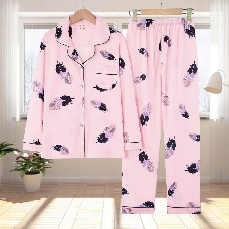 Pyjama boutonné pour femme – rose, à chats