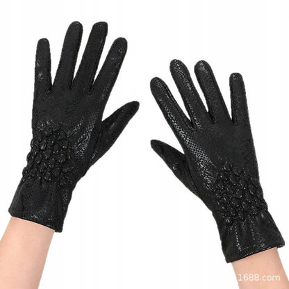 Guantes de cuero de mujer – negro