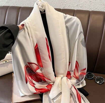 Seidenähnlicher Damenschal 180 × 90 cm – rot