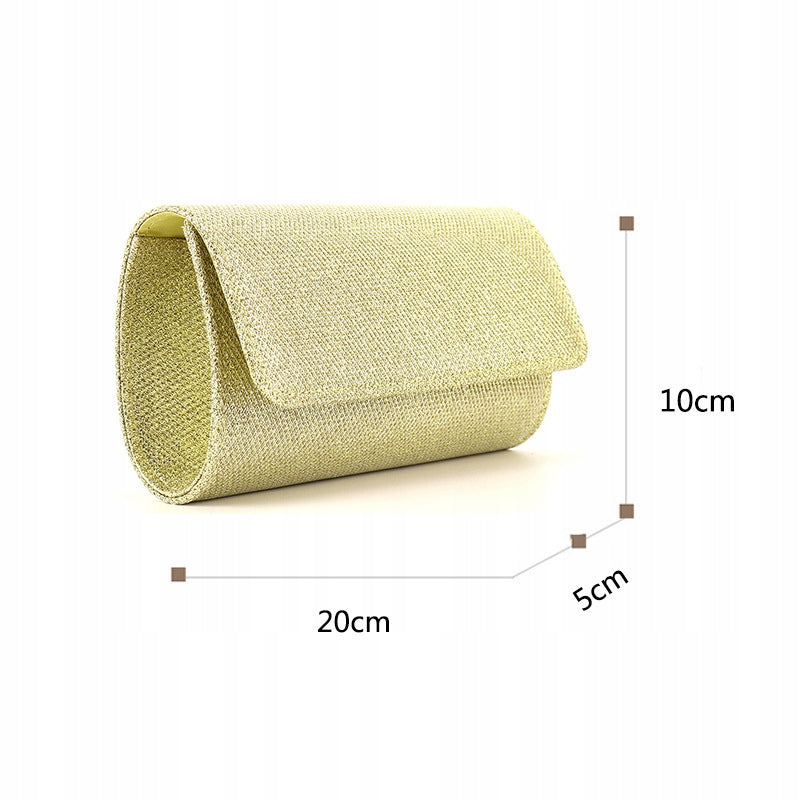 zlota TOREBKA wieczorowa damska KOPERTÓWKA na łańcuszku elegancka 20 cm