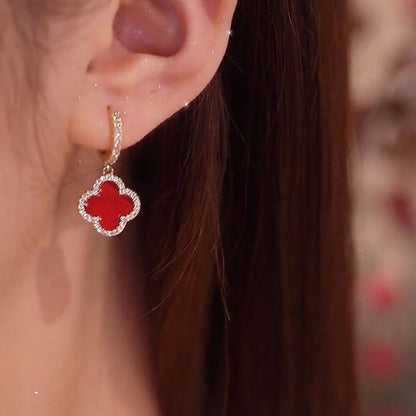 Boucles d’oreilles à zircons pour femme – rouge