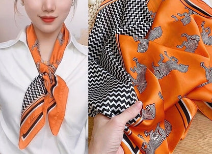 Foulard effet soie pour femme 70 × 70 cm