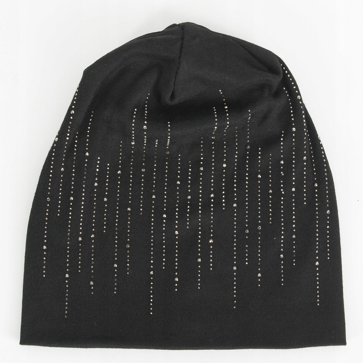 Women's Beanie with Rhinestones – Black