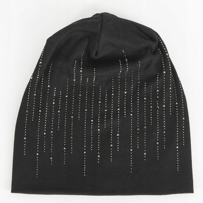 Women's Beanie with Rhinestones – Black