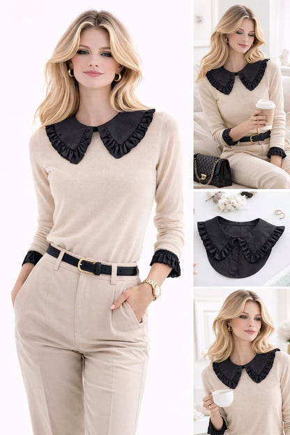 Col amovible Claudine pour femme – noir