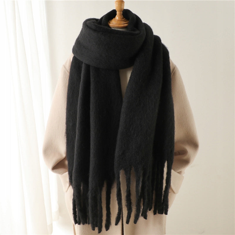 Damen-Winterschal 200 × 40 cm – schwarz