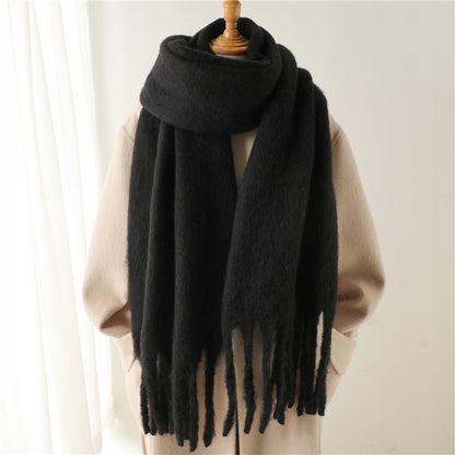 Damen-Winterschal 200 × 40 cm – schwarz