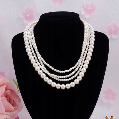 Elegant White Glass Pearl Necklace — Stylish Classic Jewellery