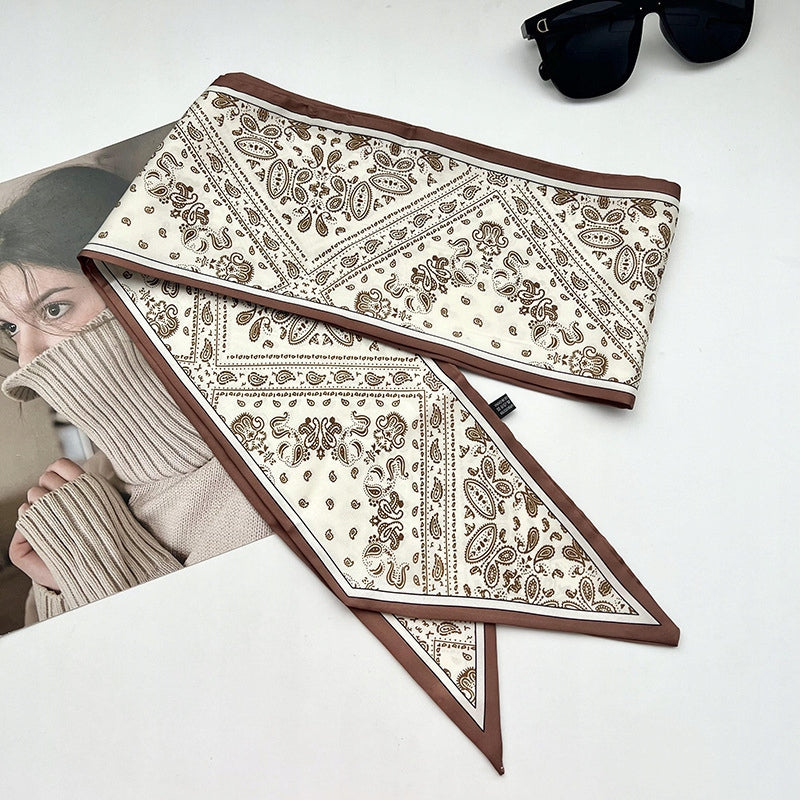 Pañuelo de mujer de imitación de seda 13 × 147 cm