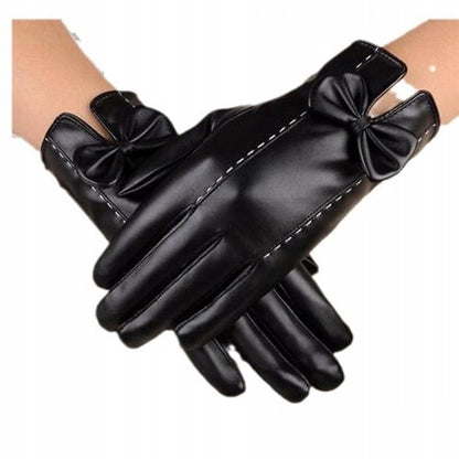 Gants en similicuir pour femme – noir