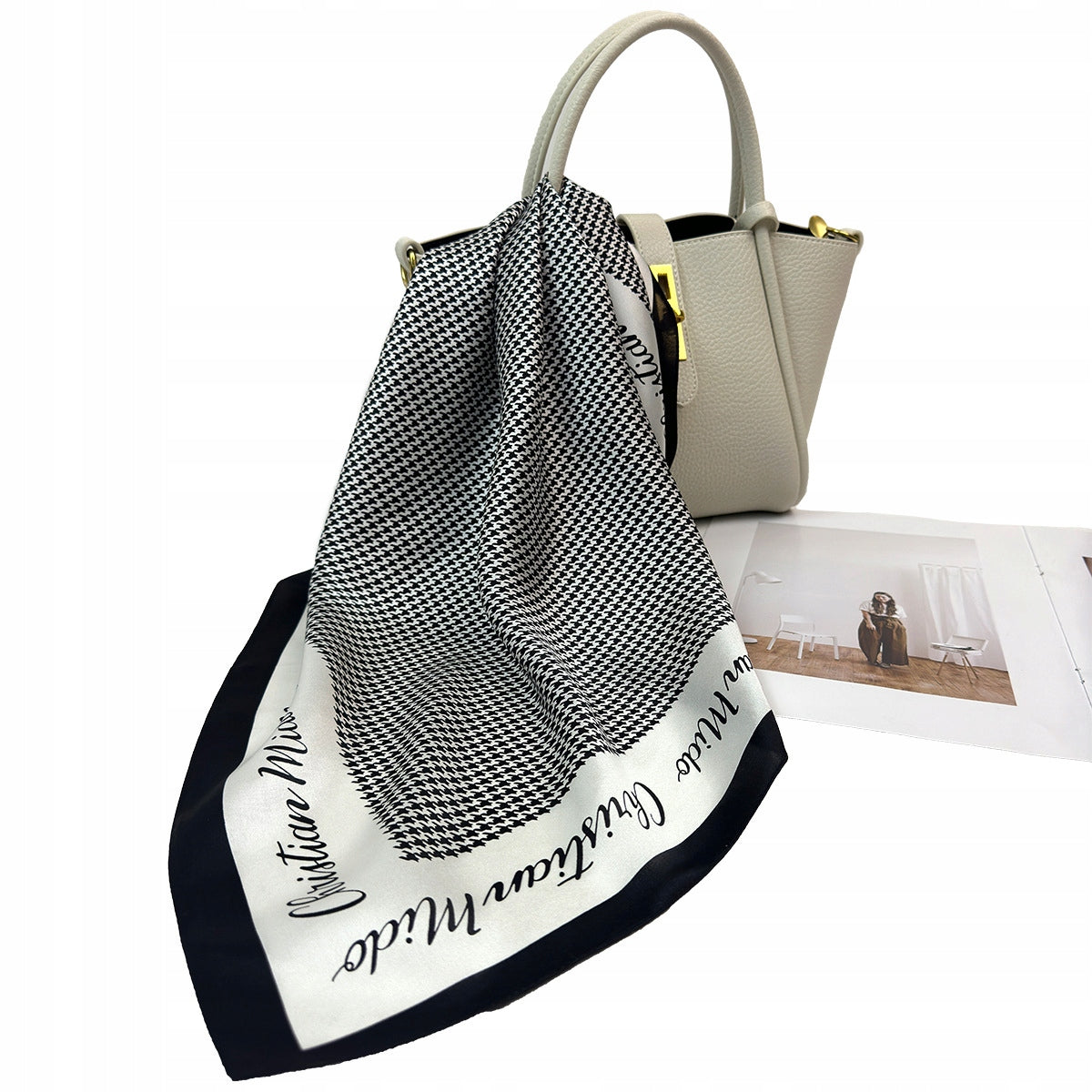 Foulard effet soie pour femme 70 × 70 cm