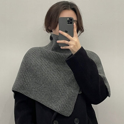 Women's Warm Winter Snood with a Wraparound Poncho-Style Collar