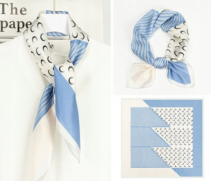 Women's Printed Silk-Effect Square Scarf, 70×70 cm