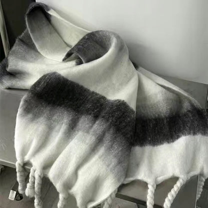 Écharpe d’hiver pour femme 200 × 40 cm – blanc