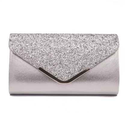 Glitzer-Clutch – silberfarben