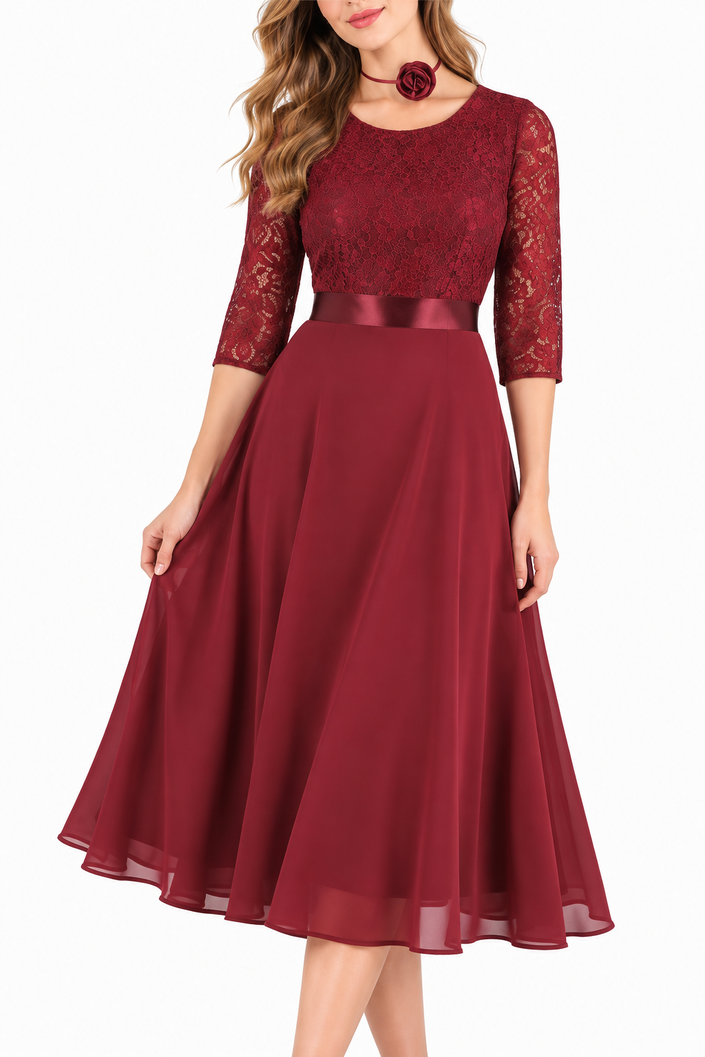 Sukienka ESTERA | color:bordowy