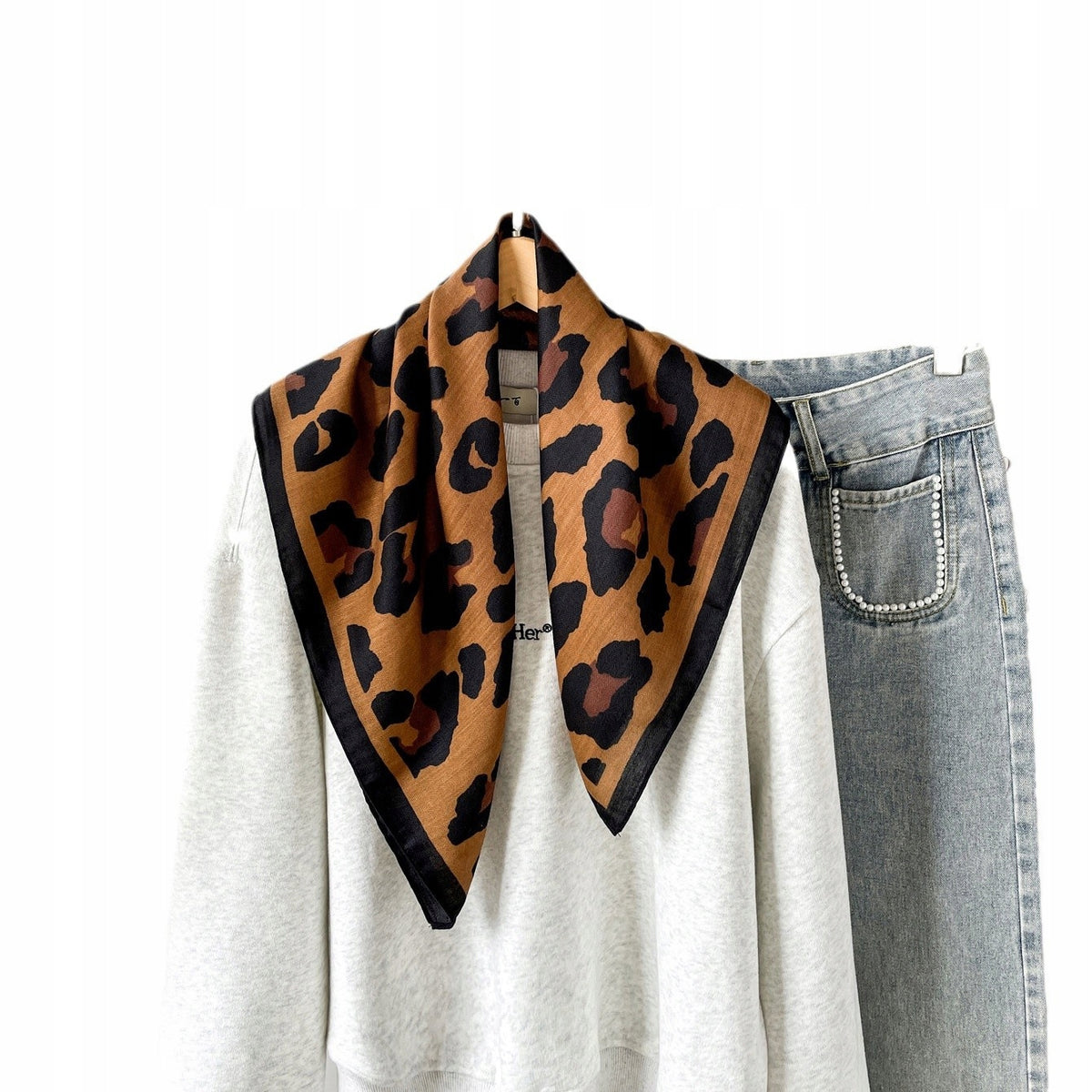 Women's Printed Silky Square Scarf — Gift Idea, 70×70 cm