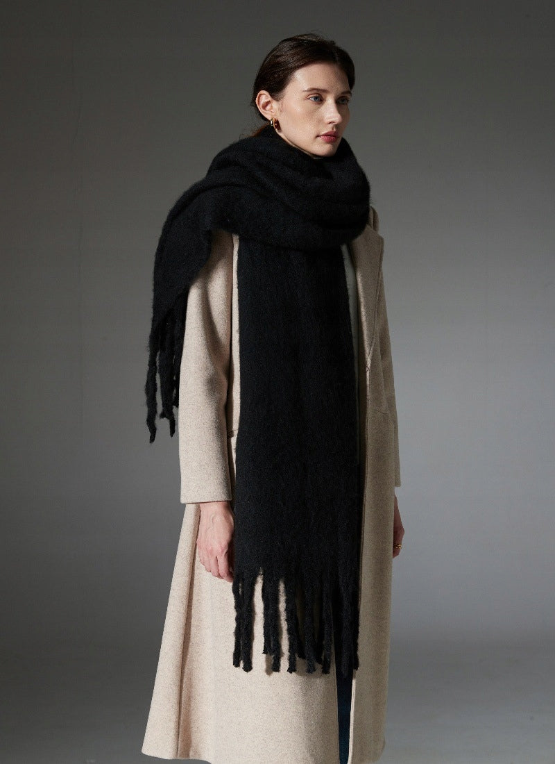 Damen-Winterschal 200 × 40 cm – schwarz