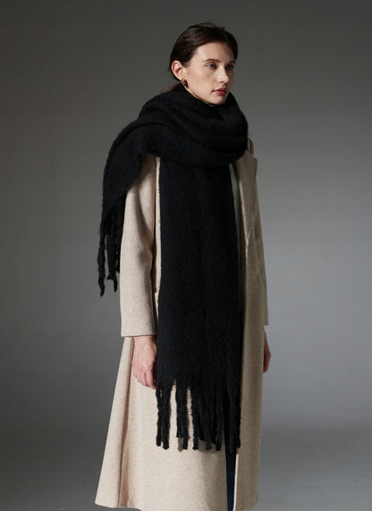 Damen-Winterschal 200 × 40 cm – schwarz