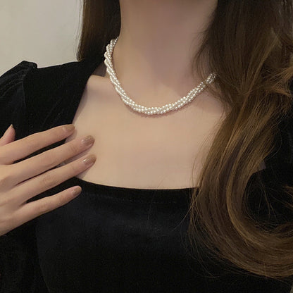 Glass Bead Necklace – White